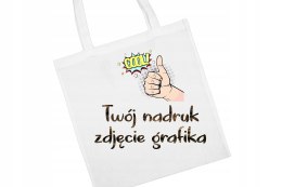 TORBA BAWEŁNIANA z nadrukiem logo REKLAMOWA biała