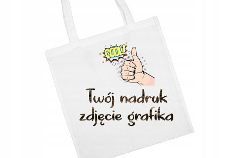 TORBA BAWEŁNIANA z nadrukiem logo REKLAMOWA biała